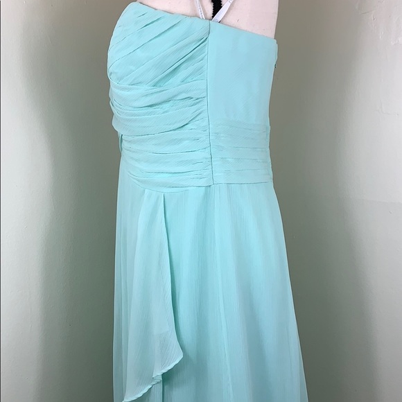 David’s Bridal Strapless Chiffon Dress in Mint - Picture 6 of 8